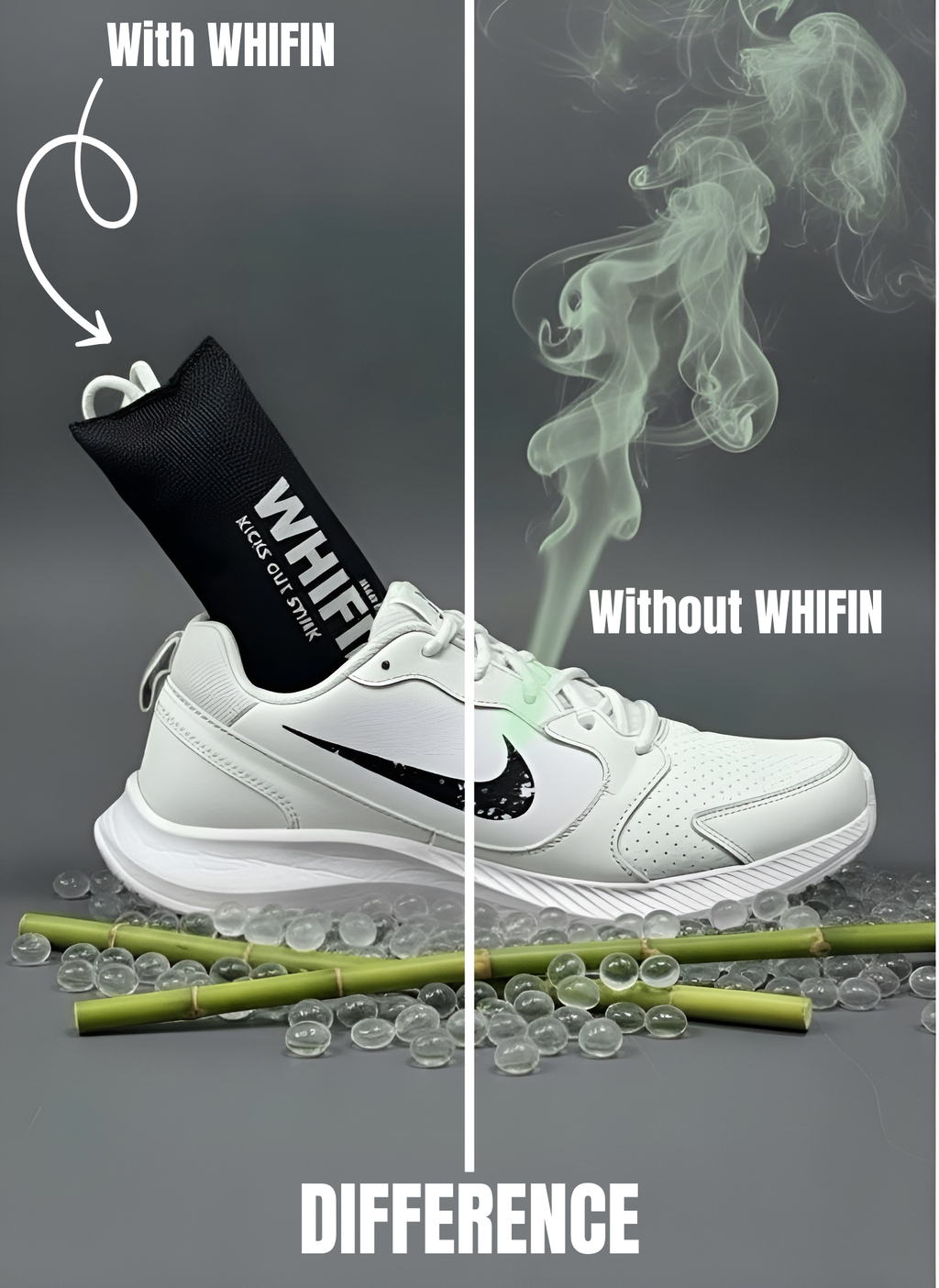 WHIFIN Shoe Deodorizer Pouches (2-Pack) — Bamboo Charcoal & Silica Gel