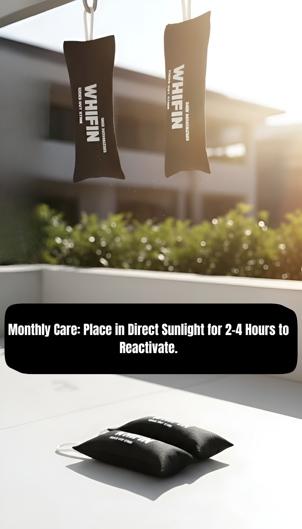 WHIFIN Shoe Deodorizer Pouches (2-Pack) — Bamboo Charcoal & Silica Gel