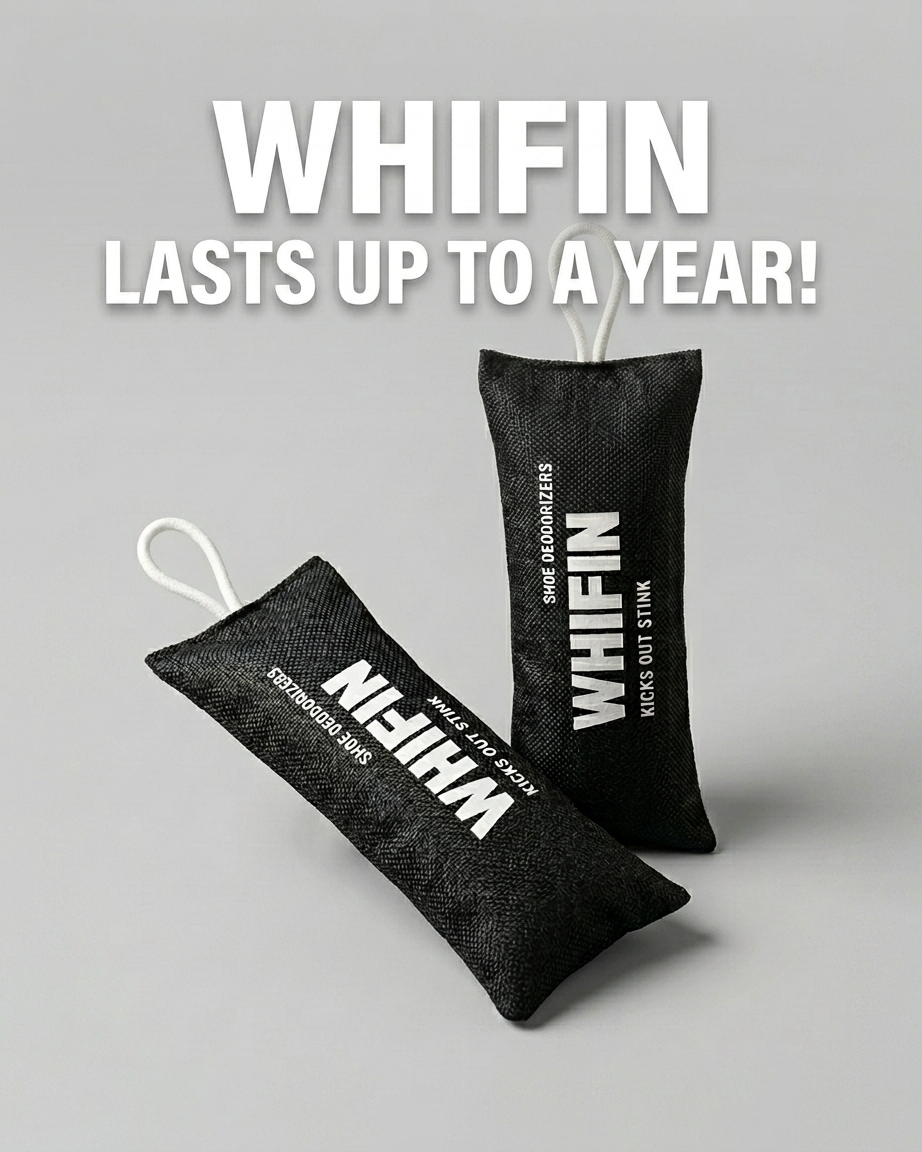 WHIFIN Shoe Deodorizer Pouches (2-Pack) — Bamboo Charcoal & Silica Gel