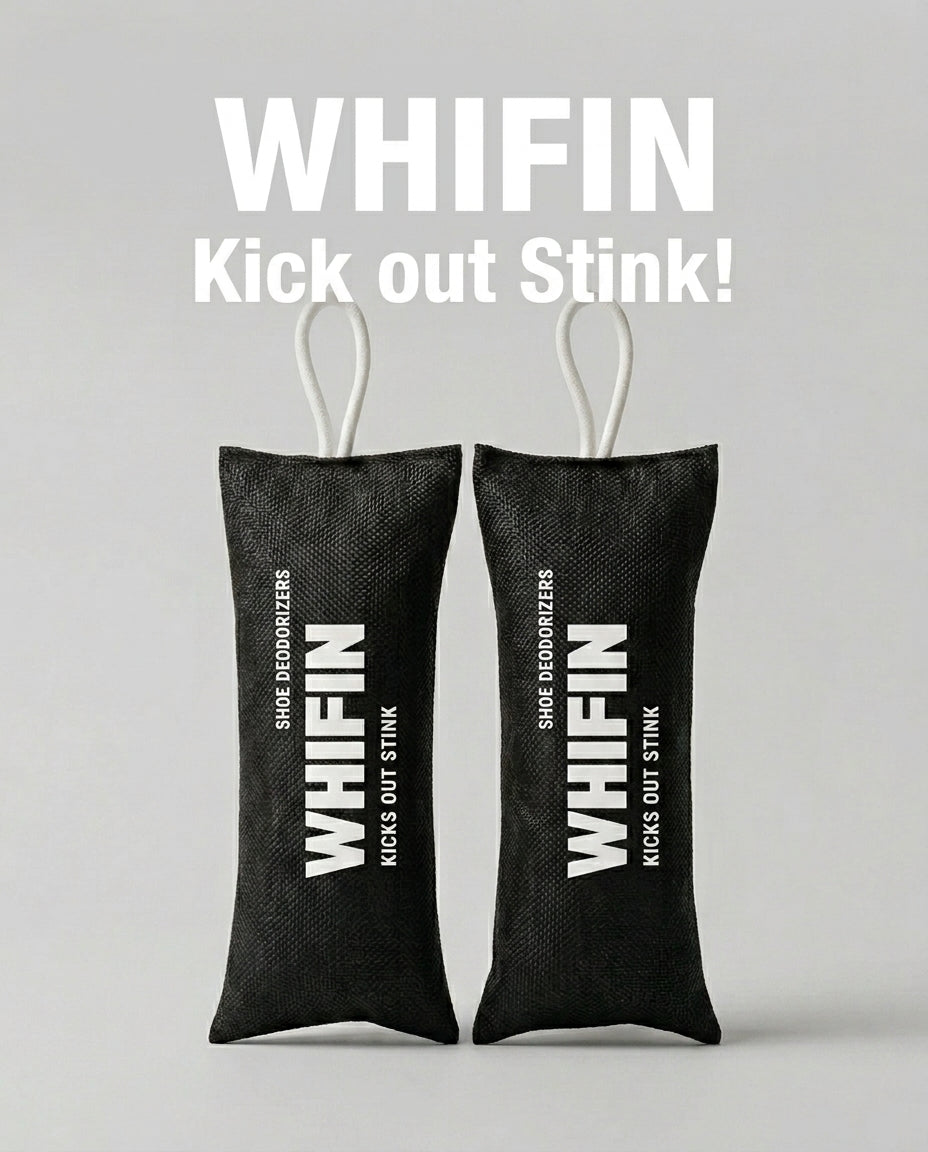 WHIFIN Shoe Deodorizer Pouches (2-Pack) — Bamboo Charcoal & Silica Gel