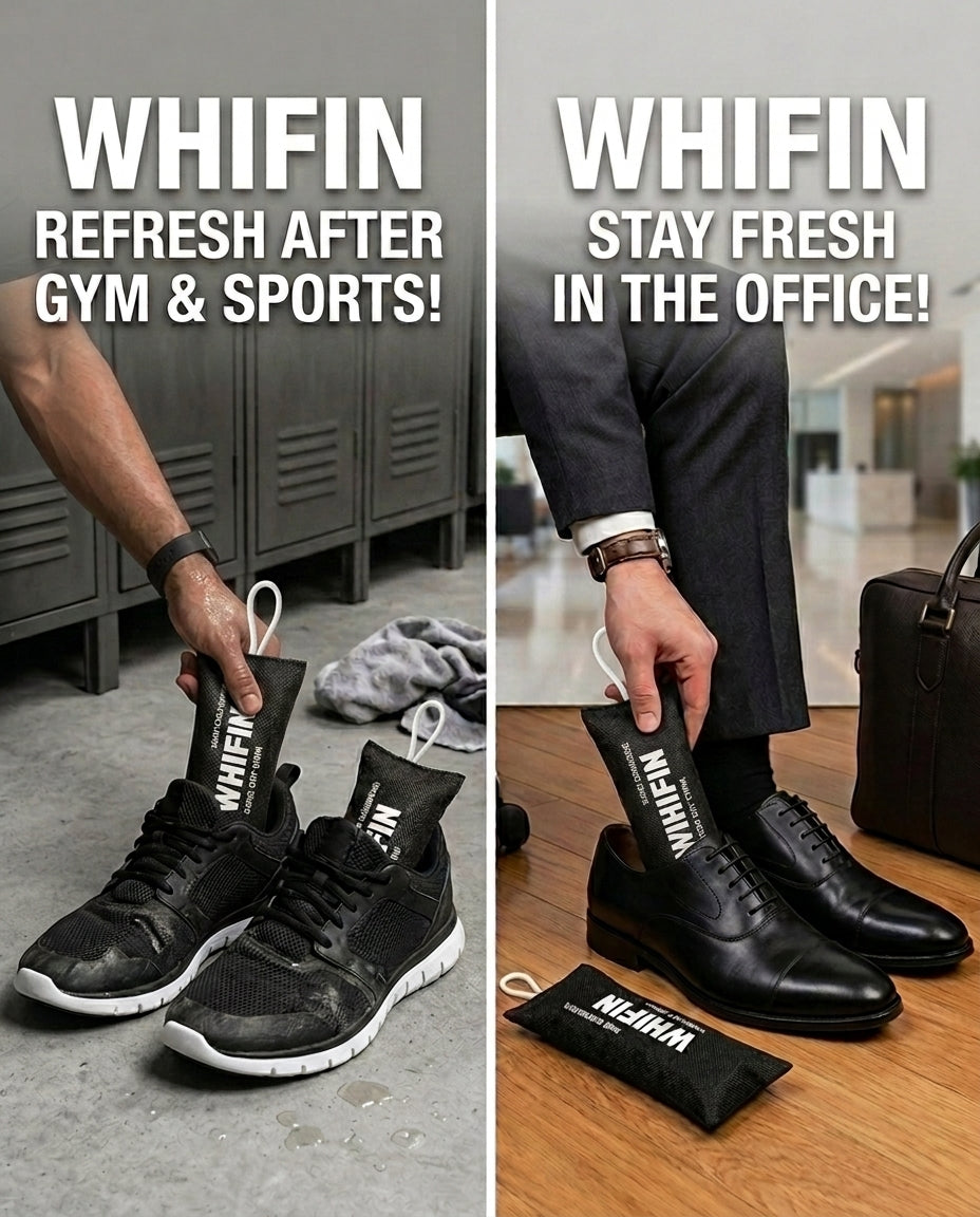 WHIFIN Shoe Deodorizer Pouches (2-Pack) — Bamboo Charcoal & Silica Gel